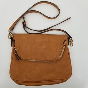 Moda Luxe Foldover Zip Crossbody Bag